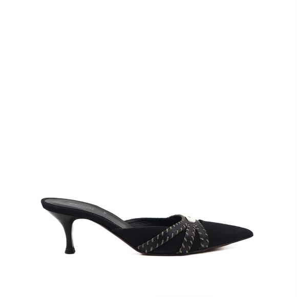 Fendi Vintage Slip On Heeled Mules Size 37 - Picture 1 of 9